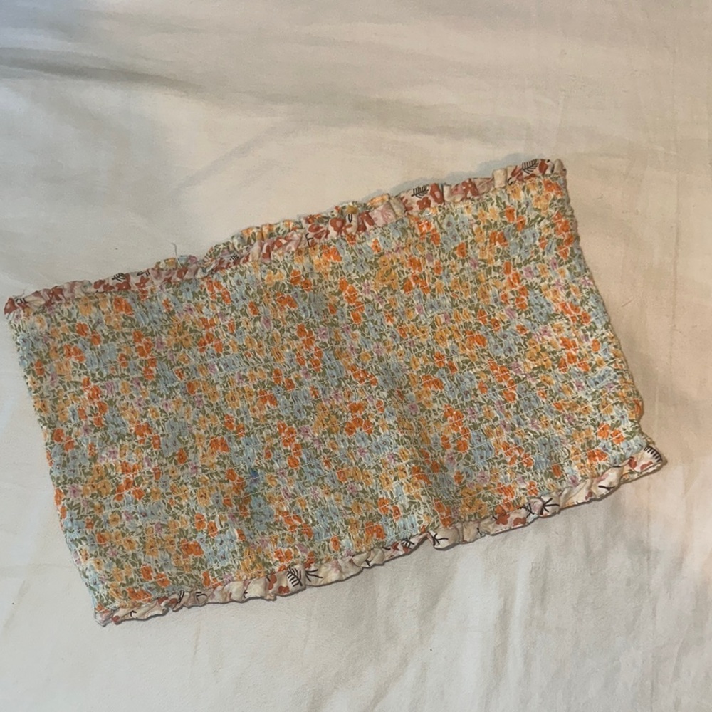 American Eagle Floral Knit Tube Top